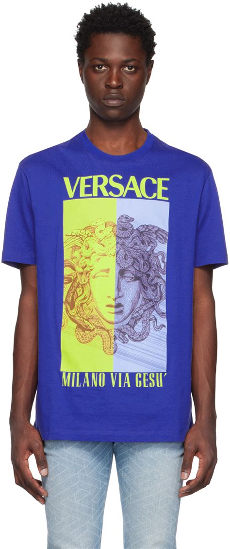 versace blue shirt|versace graphic t shirts.